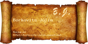 Borkovits Júlia névjegykártya