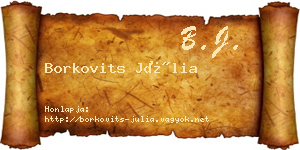 Borkovits Júlia névjegykártya